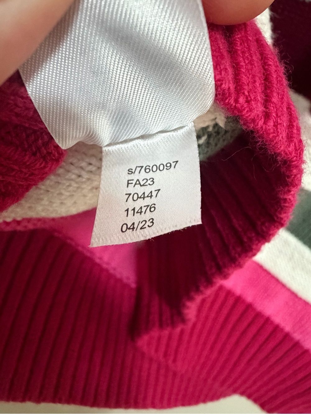 LOFT Colorblock Striped Crewneck Sweater Petite Large Open Knit Drop Shoulder - Picture 7 of 10